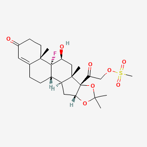 molecular formula C25H35FO8S B3050100 1,2-Dihydrotriamcinolone-16,17-acetonide-21-mesylate CAS No. 2367-73-9