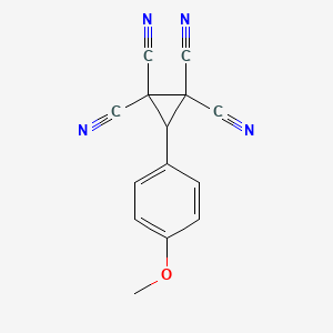molecular formula C14H8N4O B3050123 3-(4-Methoxyphenyl)cyclopropane-1,1,2,2-tetracarbonitrile CAS No. 23767-72-8