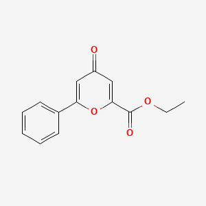 molecular formula C14H12O4 B3050152 Ethyl 4-oxo-6-phenyl-4H-pyran-2-carboxylate CAS No. 2397-77-5