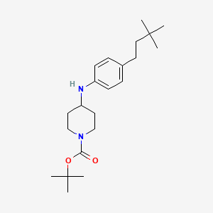 molecular formula C22H36N2O2 B3050180 Tert-butyl 4-[4-(3,3-dimethylbutyl)anilino]-1-piperidinecarboxylate CAS No. 241499-53-6