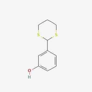 molecular formula C10H12OS2 B3050222 3-(1,3-Dithian-2-yl)phenol CAS No. 24393-20-2