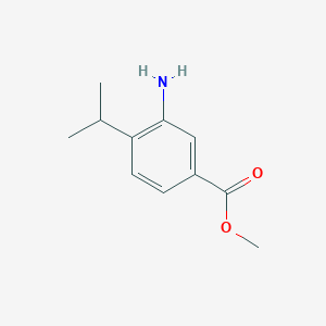 molecular formula C11H15NO2 B3050288 Methyl 3-amino-4-(propan-2-yl)benzoate CAS No. 24830-44-2