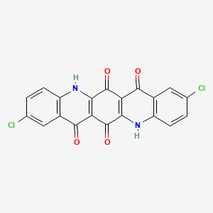 molecular formula C20H8Cl2N2O4 B3050299 Quino[2,3-b]acridine-6,7,13,14(5H,12H)-tetrone, 2,9-dichloro- CAS No. 2490-60-0