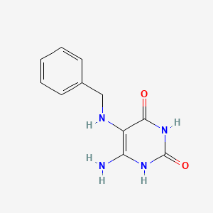molecular formula C11H12N4O2 B3050375 6-Amino-5-(benzylamino)pyrimidine-2,4(1h,3h)-dione CAS No. 25507-29-3