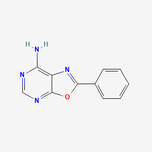 molecular formula C11H8N4O B3050402 2-Phenyl(1,3)oxazolo(5,4-d)pyrimidin-7-amine CAS No. 25680-42-6