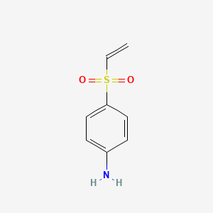 molecular formula C8H9NO2S B3050417 BENZENAMINE,4-(ETHENYLSULFONYL)- CAS No. 25781-90-2