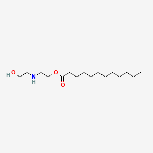 molecular formula C16H33NO3 B3050422 Dodecanoic acid, 2-((2-hydroxyethyl)amino)ethyl ester CAS No. 25859-09-0