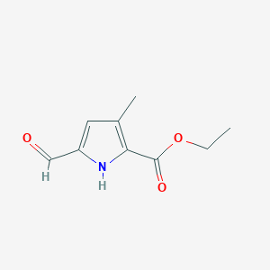 molecular formula C9H11NO3 B3050442 ethyl 5-formyl-3-methyl-1H-pyrrole-2-carboxylate CAS No. 26018-30-4