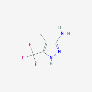 molecular formula C5H6F3N3 B3050464 4-甲基-3-(三氟甲基)-1H-吡唑-5-胺 CAS No. 261528-47-6