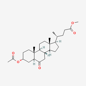 molecular formula C27H42O5 B3050467 3-alpha-Hydroxy-6-oxo-5-alpha-cholan-24-oic acid methyl ester 3-acetate CAS No. 2616-79-7