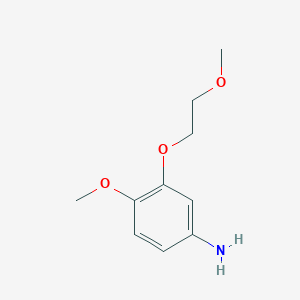 molecular formula C10H15NO3 B3050468 4-Methoxy-3-(2-methoxyethoxy)aniline CAS No. 26181-51-1