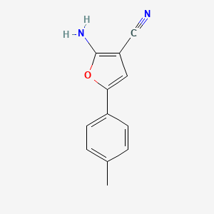 molecular formula C12H10N2O B3050501 2-Amino-5-(p-tolyl)furan-3-carbonitrile CAS No. 26454-84-2