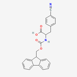 molecular formula C25H20N2O4 B3050509 fmoc-dl-4-cyanophenylalanine CAS No. 265321-37-7