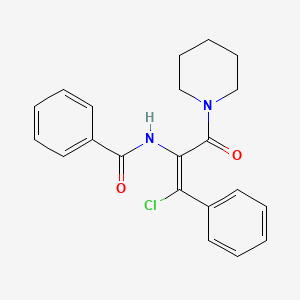 molecular formula C21H21ClN2O2 B3050522 (Z)-N-(1-Chloro-3-oxo-1-phenyl-3-(piperidin-1-yl)prop-1-en-2-yl)benzamide CAS No. 265977-72-8