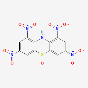 molecular formula C12H5N5O9S B3050568 1,3,7,9-Tetranitrophenothiazine,5-oxide CAS No. 27050-53-9