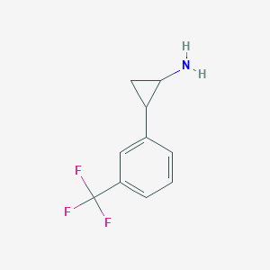 molecular formula C10H10F3N B3050576 2-[3-(Trifluoromethyl)phenyl]cyclopropan-1-amine CAS No. 2711-57-1