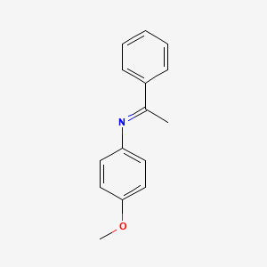 molecular formula C15H15NO B3050629 Benzenamine, 4-methoxy-N-(1-phenylethylidene)- CAS No. 2743-00-2