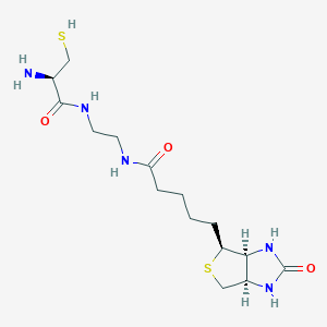 molecular formula C17H28F3N5O5S2 B3050797 N-Biotinyl-N'-cysteinyl Ethylenediamine Trifluoroacetic Acid Salt CAS No. 288144-42-3