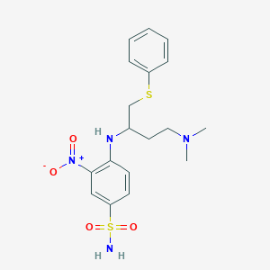 molecular formula C18H24N4O4S2 B030508 4-{[4-(Dimethylamino)-1-(phenylsulfanyl)butan-2-yl]amino}-3-nitrobenzene-1-sulfonamide CAS No. 406233-35-0