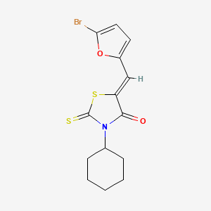 (Z)-5-((5-Bromofuran-2-yl)methylene)-3-cyclohexyl-2-thioxothiazolidin-4-one