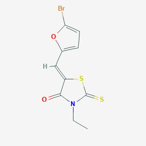 molecular formula C10H8BrNO2S2 B3050854 (5Z)-5-[(5-Bromo-2-furyl)methylene]-3-ethyl-2-thioxo-1,3-thiazolidin-4-one CAS No. 292075-95-7