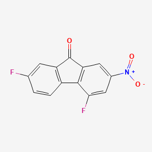 molecular formula C13H5F2NO3 B3050909 4,7-Difluoro-2-nitro-9h-fluoren-9-one CAS No. 2969-62-2