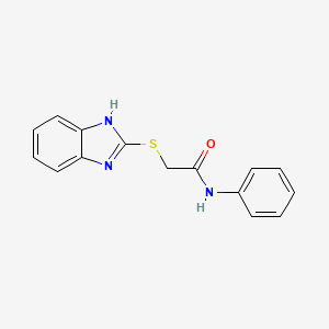 molecular formula C15H13N3OS B3050958 Acetamide, 2-(1H-benzimidazol-2-ylthio)-N-phenyl- CAS No. 30065-33-9