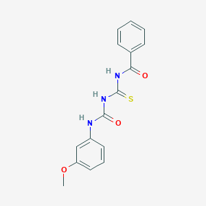 molecular formula C16H15N3O3S B305103 N-[(3-methoxyphenyl)carbamoylcarbamothioyl]benzamide 