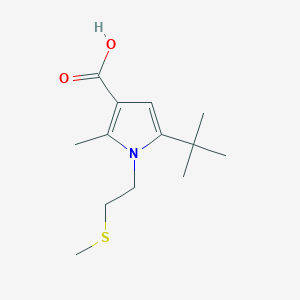 5-(tert-butyl)-2-methyl-1-[2-(methylthio)ethyl]-1H-pyrrole-3-carboxylic acid