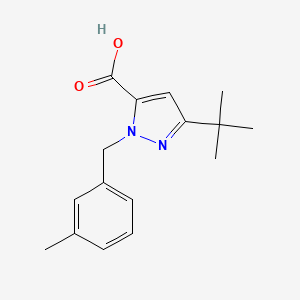 molecular formula C16H20N2O2 B3051048 3-(Tert-butyl)-1-(3-methylbenzyl)-1H-pyrazole-5-carboxylic acid CAS No. 306937-00-8