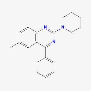 molecular formula C20H21N3 B3051058 6-Methyl-4-phenyl-2-(piperidin-1-yl)quinazoline CAS No. 307329-79-9