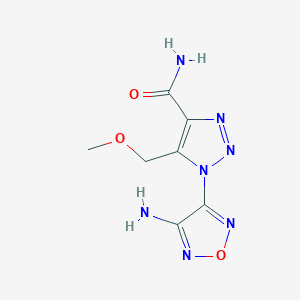 molecular formula C7H9N7O3 B3051125 1-(4-amino-1,2,5-oxadiazol-3-yl)-5-(methoxymethyl)-1H-1,2,3-triazole-4-carboxamide CAS No. 312267-70-2