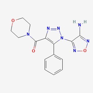 molecular formula C15H15N7O3 B3051127 [1-(4-Amino-1,2,5-oxadiazol-3-yl)-5-phenyltriazol-4-yl]-morpholin-4-ylmethanone CAS No. 312275-06-2