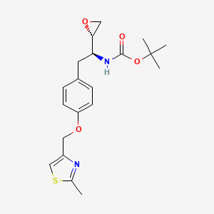 molecular formula C20H26N2O4S B3051144 叔丁基[(1S)-2-[4-[(2-甲基-噻唑-4-基)甲氧基]苯基]-1-(2S)-环氧乙基]-氨基甲酸酯 CAS No. 313680-92-1