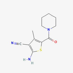 molecular formula C12H15N3OS B3051147 2-Amino-4-methyl-5-(piperidine-1-carbonyl)thiophene-3-carbonitrile CAS No. 313971-49-2