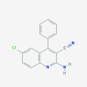 molecular formula C16H10ClN3 B3051149 2-氨基-6-氯-4-苯基喹啉-3-腈 CAS No. 31407-27-9