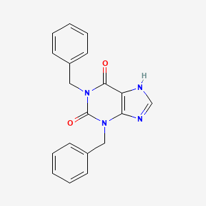 molecular formula C19H16N4O2 B3051162 1,3-Dibenzyl-3,7-dihydro-purine-2,6-dione CAS No. 31542-68-4