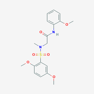 molecular formula C18H22N2O6S B305121 N-(2-METHOXYPHENYL)-2-(N-METHYL2,5-DIMETHOXYBENZENESULFONAMIDO)ACETAMIDE 