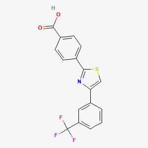 molecular formula C17H14F3NO2S B3051221 4-{4-[3-(三氟甲基)苯基]-1,3-噻唑-2-基}苯甲酸 CAS No. 321430-15-3