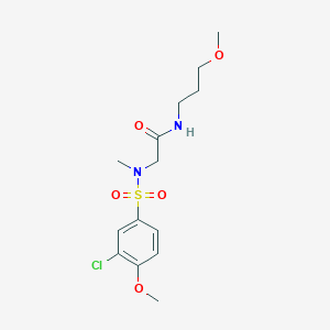 molecular formula C14H21ClN2O5S B305133 N-(3-METHOXYPROPYL)-2-(N-METHYL3-CHLORO-4-METHOXYBENZENESULFONAMIDO)ACETAMIDE 