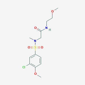molecular formula C13H19ClN2O5S B305134 N-(2-METHOXYETHYL)-2-(N-METHYL3-CHLORO-4-METHOXYBENZENESULFONAMIDO)ACETAMIDE 