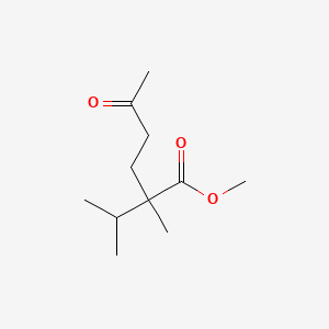 molecular formula C11H20O3 B3051389 Methyl 2-isopropyl-2-methyl-5-oxohexanoate CAS No. 33422-34-3
