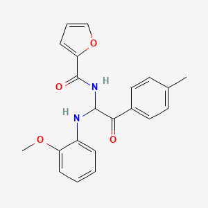 molecular formula C21H20N2O4 B3051411 N-{1-[(2-Methoxyphenyl)amino]-2-(4-methylphenyl)-2 oxoethyl}furan-2-carboxamide CAS No. 335421-04-0