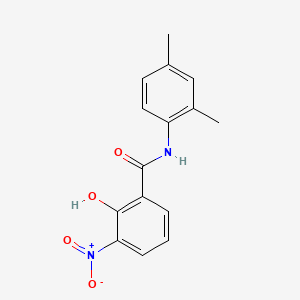 molecular formula C15H14N2O4 B3051418 Benzamide, N-(2,4-dimethylphenyl)-2-hydroxy-3-nitro- CAS No. 33581-08-7