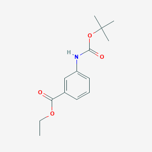 molecular formula C14H19NO4 B3051538 Ethyl 3-[(tert-butoxycarbonyl)amino]benzoate CAS No. 344462-84-6