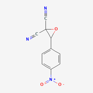 molecular formula C10H5N3O3 B3051549 3-(4-nitrophenyl)oxirane-2,2-dicarbonitrile CAS No. 34559-52-9