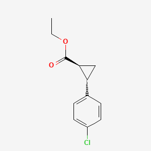 molecular formula C12H13ClO2 B3051557 Cyclopropanecarboxylic acid, 2-(4-chlorophenyl)-, ethyl ester, (1S,2S)- CAS No. 345905-96-6