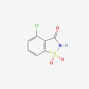 molecular formula C7H4ClNO3S B3051579 4-Chlorobenzo[d]isothiazol-3(2H)-one 1,1-dioxide CAS No. 3476-02-6