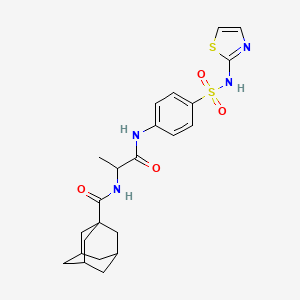 molecular formula C23H28N4O4S2 B3051701 TRICYCLO[3.3.1.13,7]DECANE-1-CARBOXAMIDE, N-[1-METHYL-2-OXO-2-[[4-[(2-THIAZOLYLAMINO)SULFONYL]PHENYL]AMINO]ETHYL]- CAS No. 355115-00-3