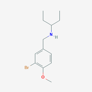 molecular formula C13H20BrNO B3051719 N-[(3-bromo-4-methoxyphenyl)methyl]pentan-3-amine CAS No. 355815-59-7